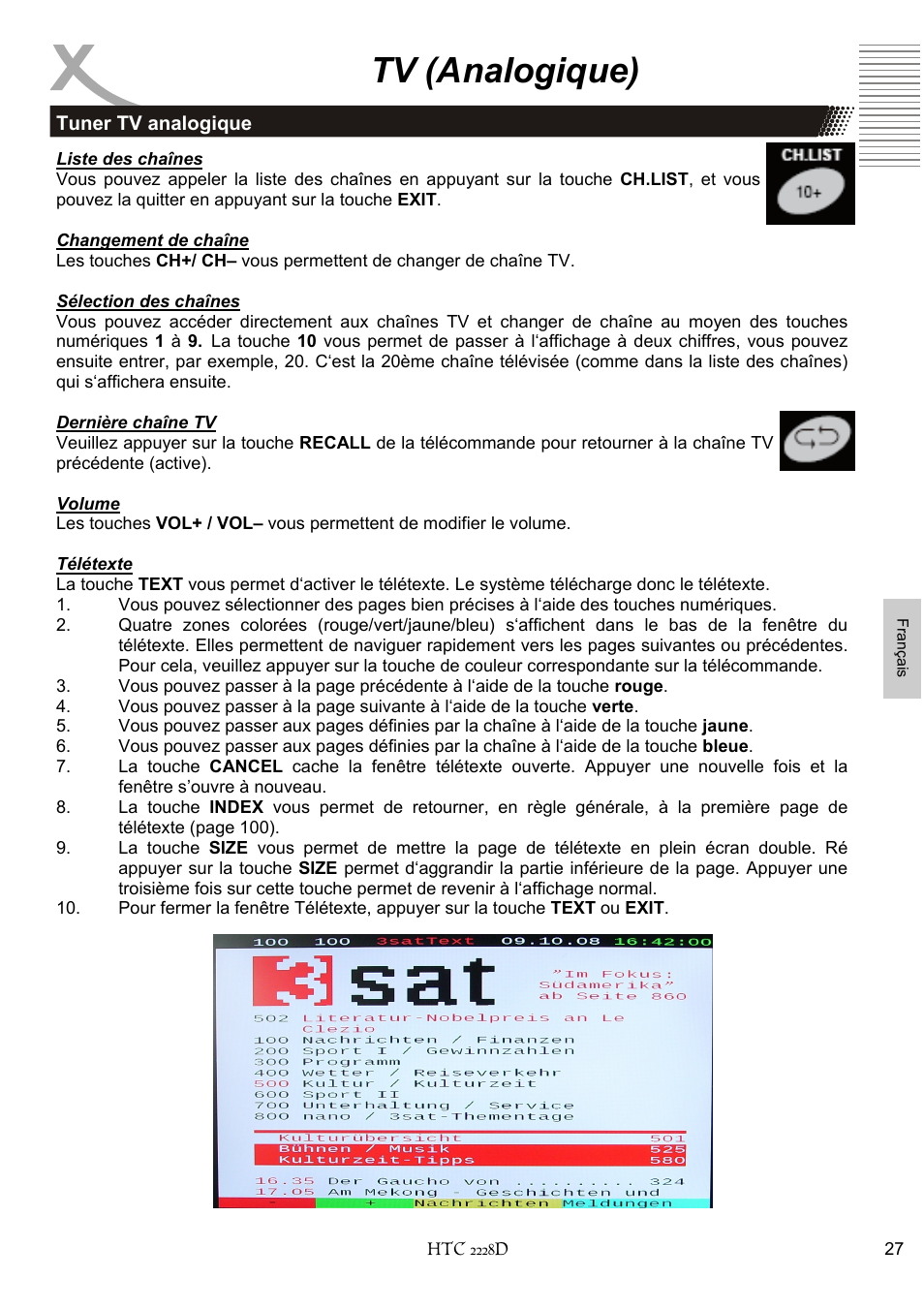 Tv (analogique) | Xoro HTC 2228D User Manual | Page 143 / 174