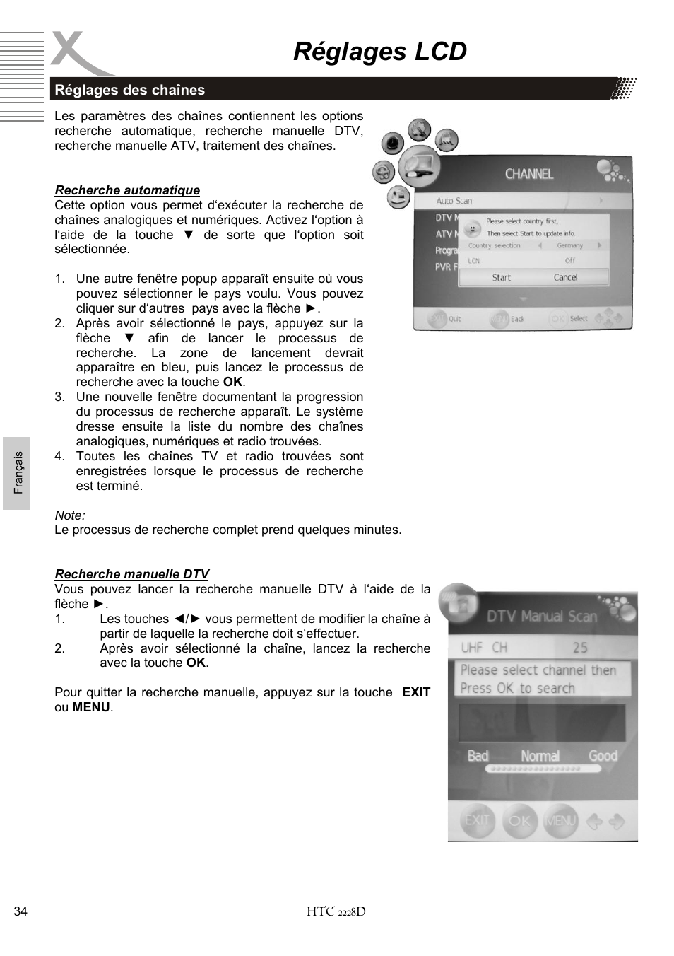 Réglages lcd | Xoro HTC 2228D User Manual | Page 150 / 174