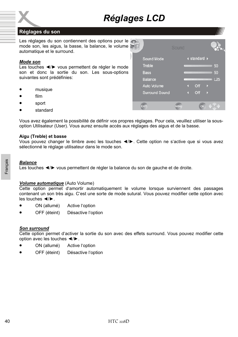 Réglages lcd | Xoro HTC 2228D User Manual | Page 156 / 174