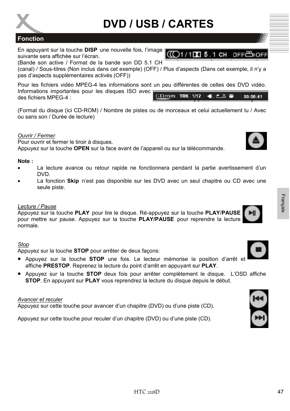 Dvd / usb / cartes | Xoro HTC 2228D User Manual | Page 163 / 174