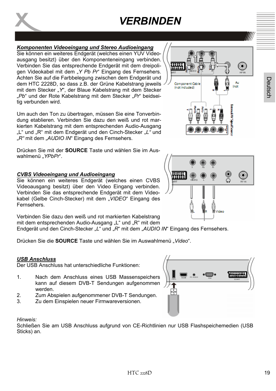 Verbinden | Xoro HTC 2228D User Manual | Page 19 / 174