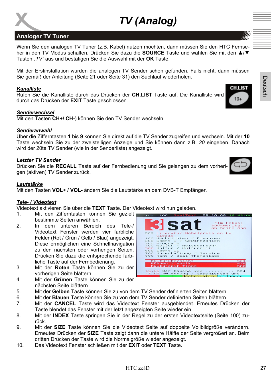 Tv (analog) | Xoro HTC 2228D User Manual | Page 27 / 174