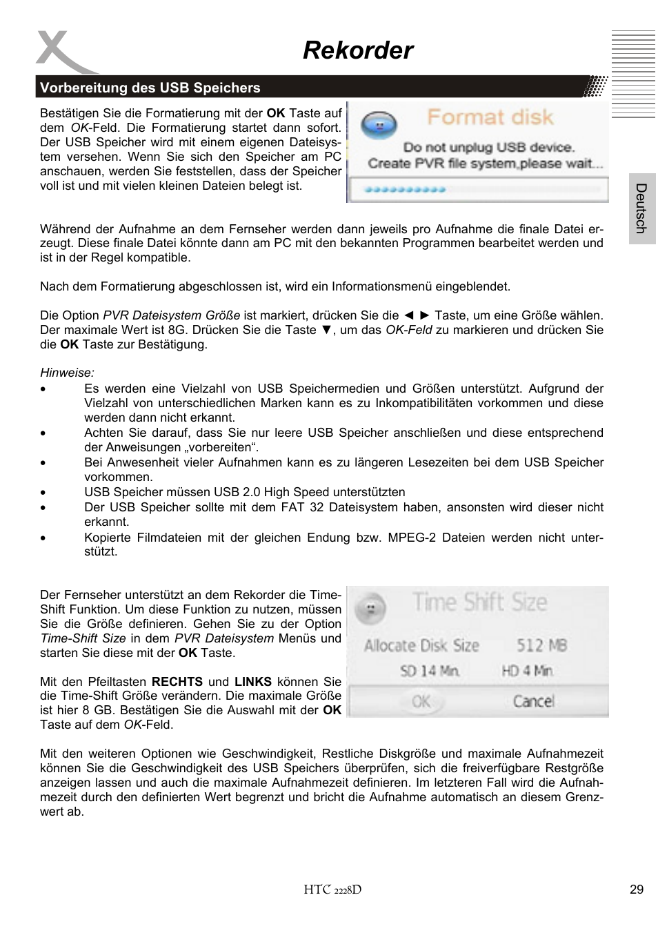 Rekorder | Xoro HTC 2228D User Manual | Page 29 / 174