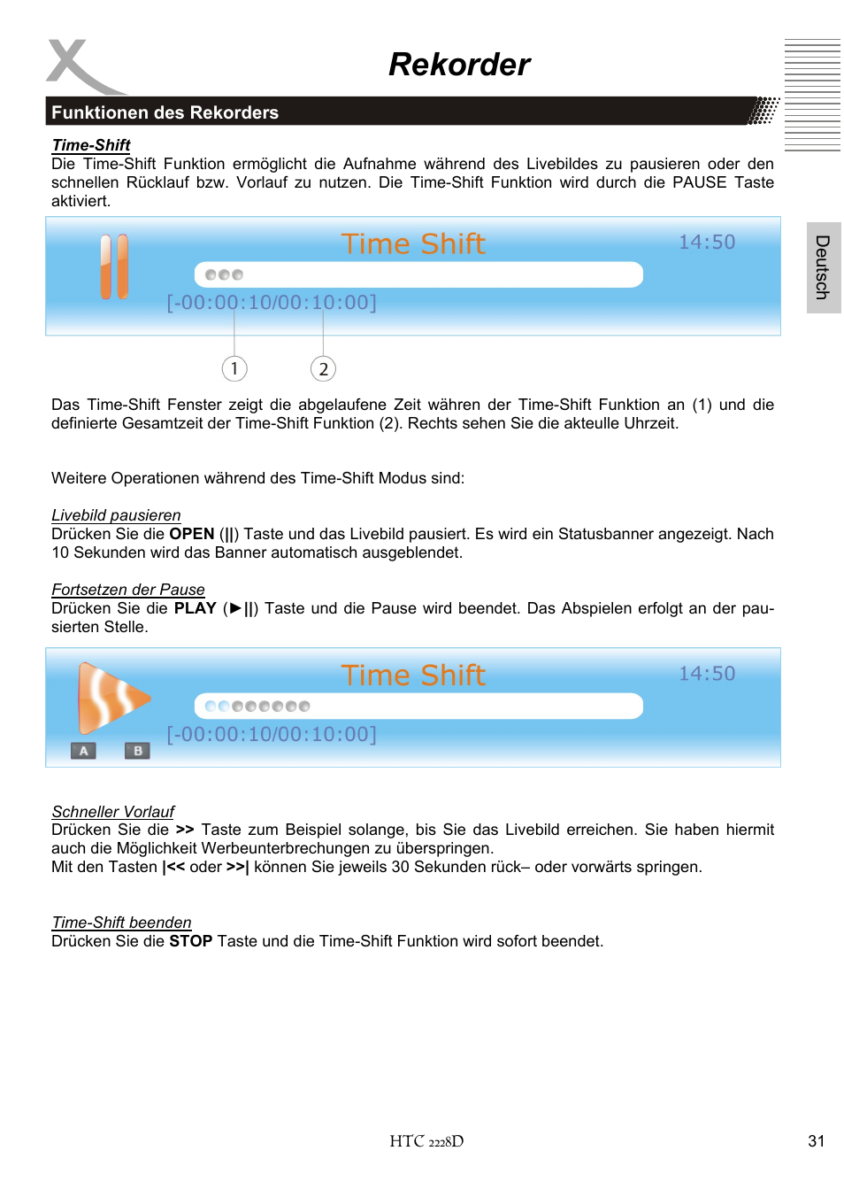 Rekorder | Xoro HTC 2228D User Manual | Page 31 / 174
