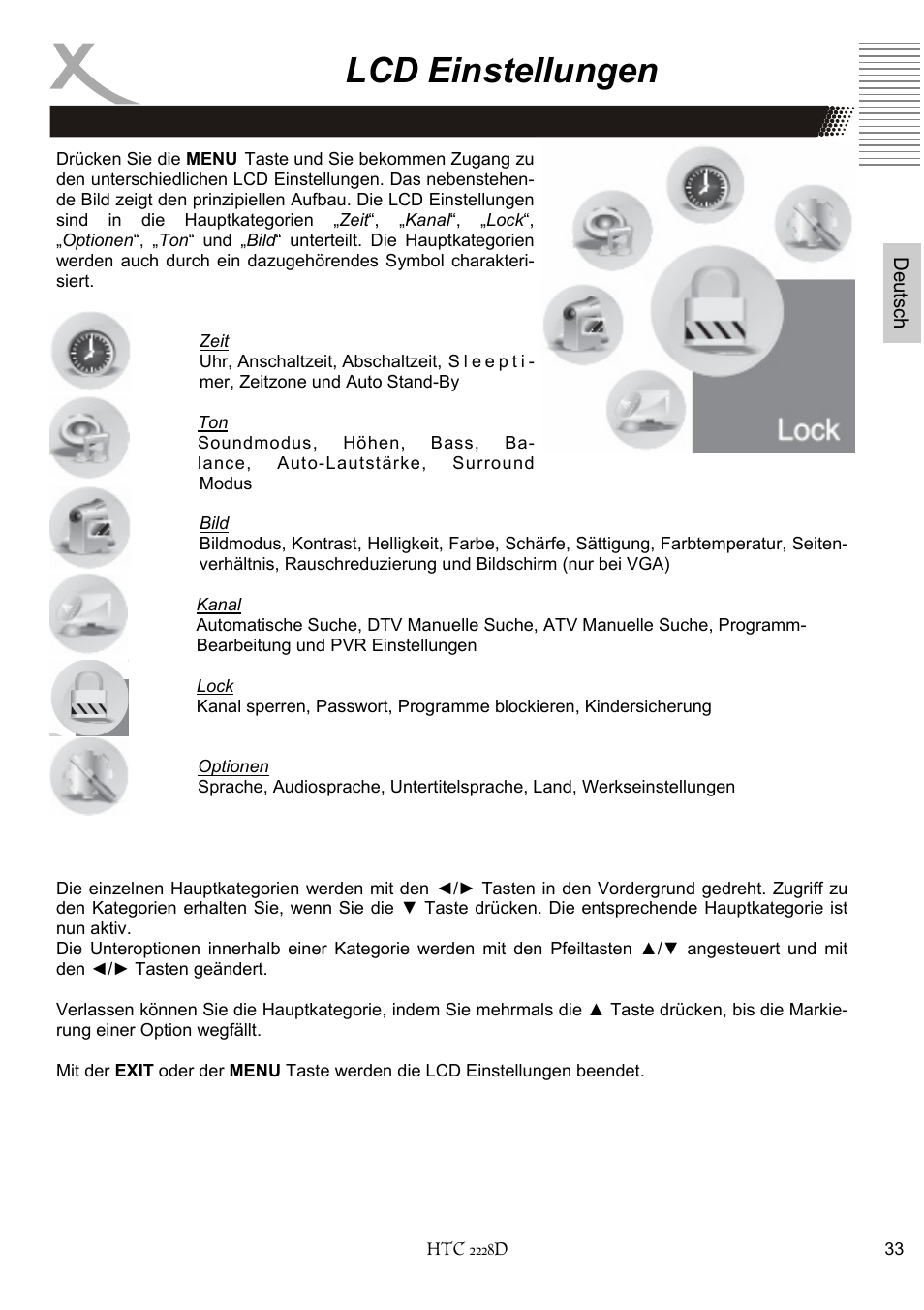 Lcd einstellungen | Xoro HTC 2228D User Manual | Page 33 / 174