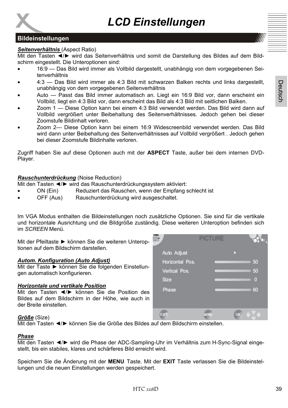 Lcd einstellungen | Xoro HTC 2228D User Manual | Page 39 / 174