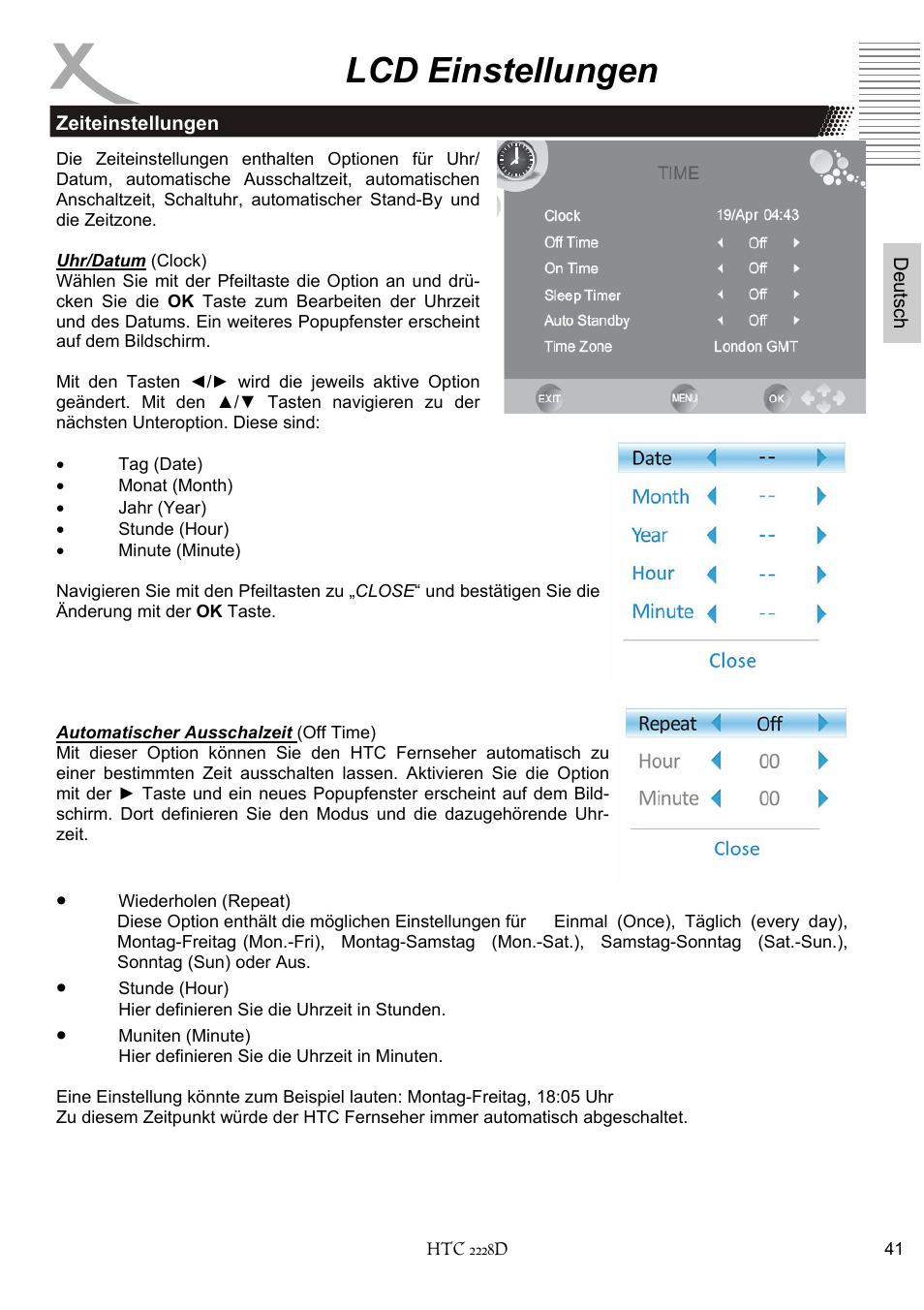 Lcd einstellungen | Xoro HTC 2228D User Manual | Page 41 / 174