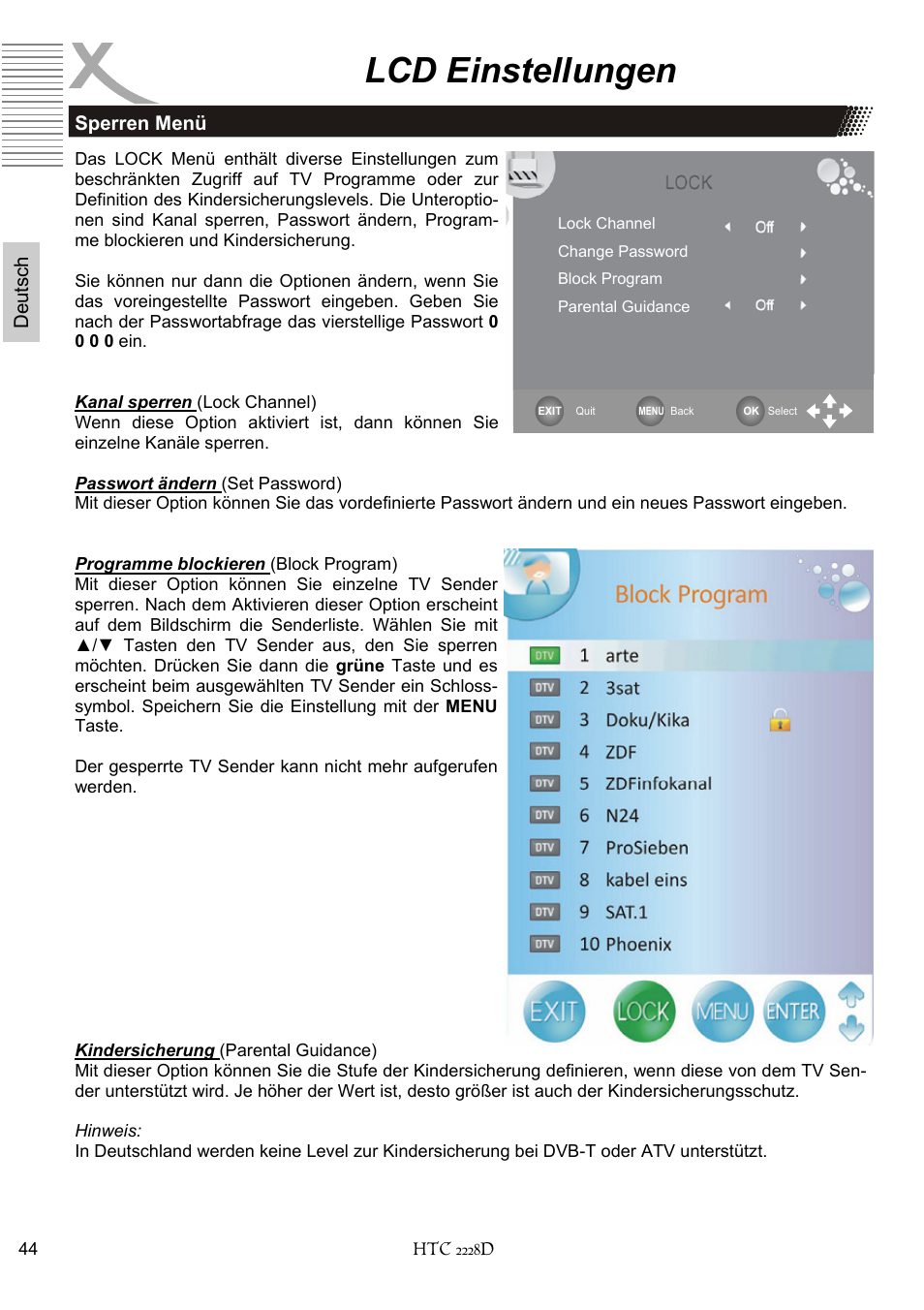 Lcd einstellungen | Xoro HTC 2228D User Manual | Page 44 / 174