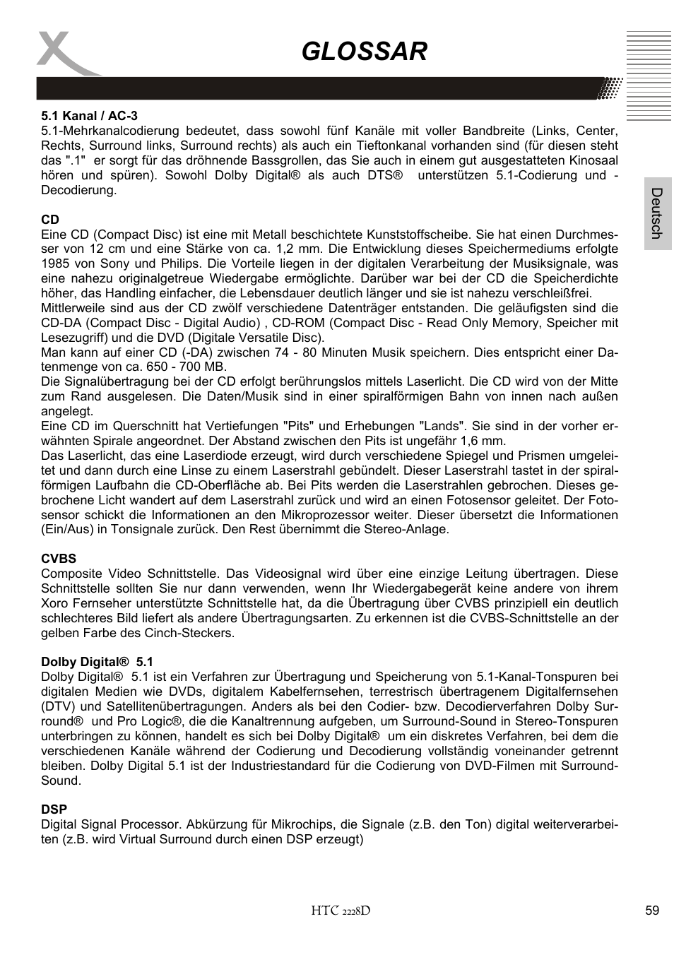 Glossar | Xoro HTC 2228D User Manual | Page 59 / 174