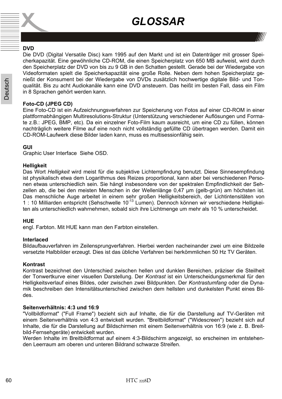 Glossar | Xoro HTC 2228D User Manual | Page 60 / 174