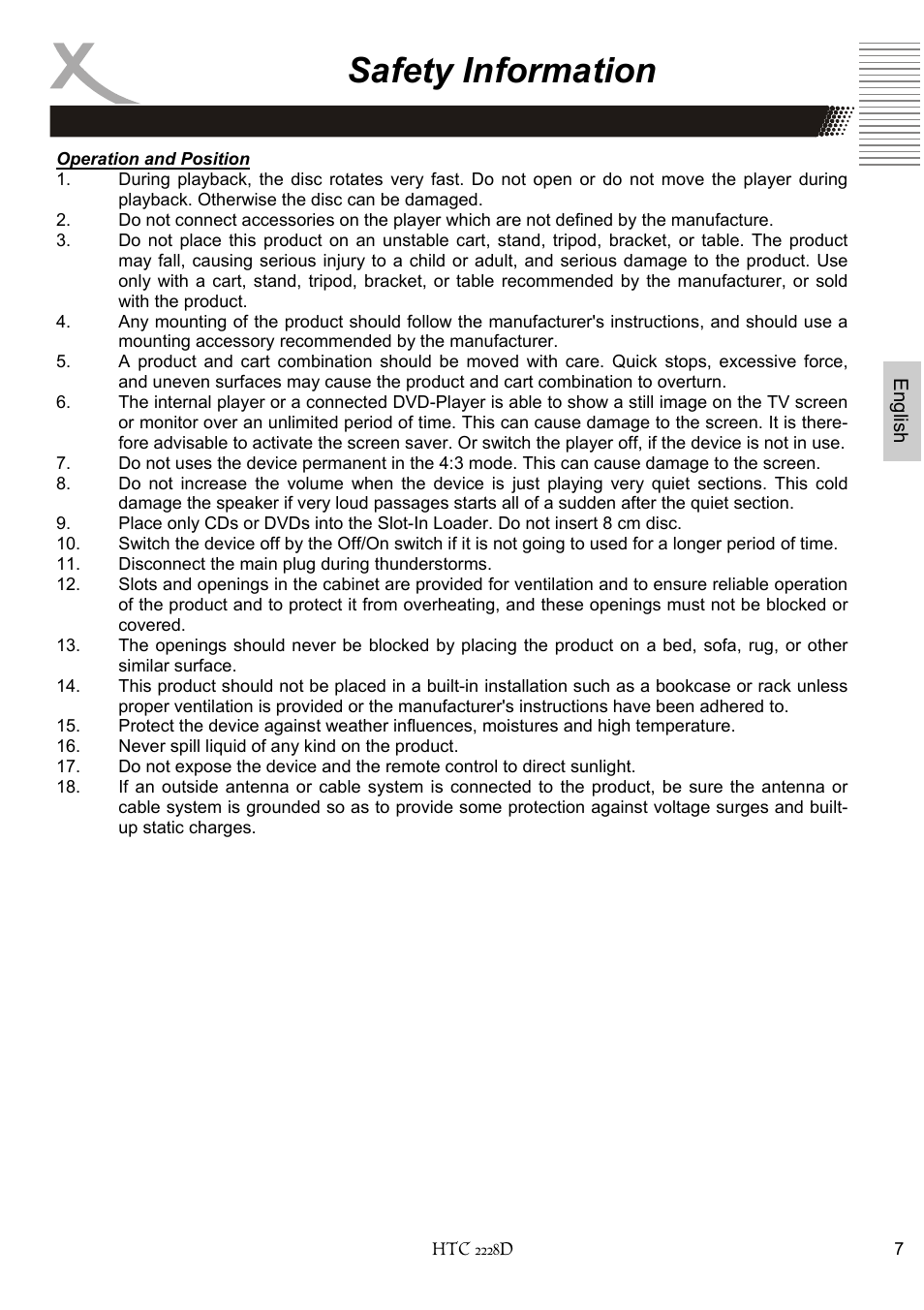 Safety information | Xoro HTC 2228D User Manual | Page 67 / 174