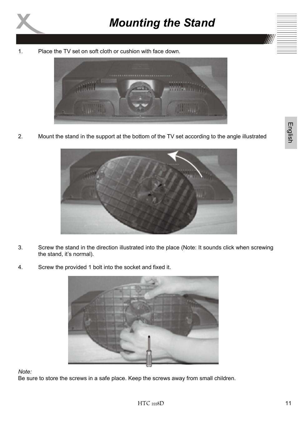 Mounting the stand | Xoro HTC 2228D User Manual | Page 71 / 174