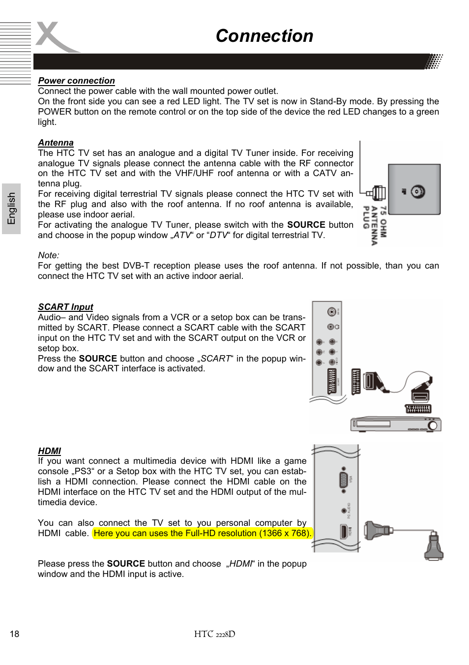 Connection | Xoro HTC 2228D User Manual | Page 78 / 174