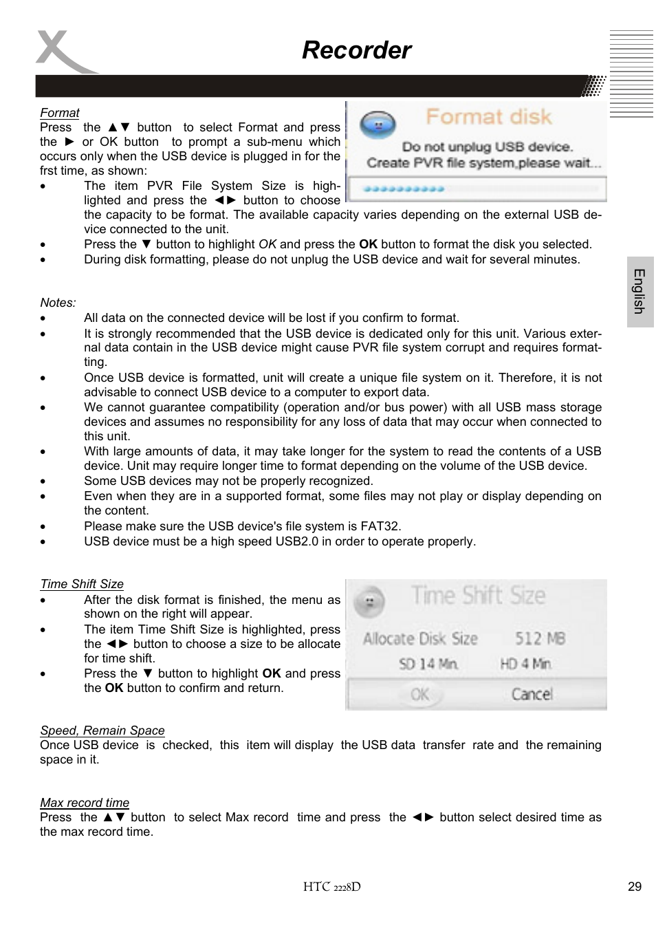 Recorder | Xoro HTC 2228D User Manual | Page 89 / 174