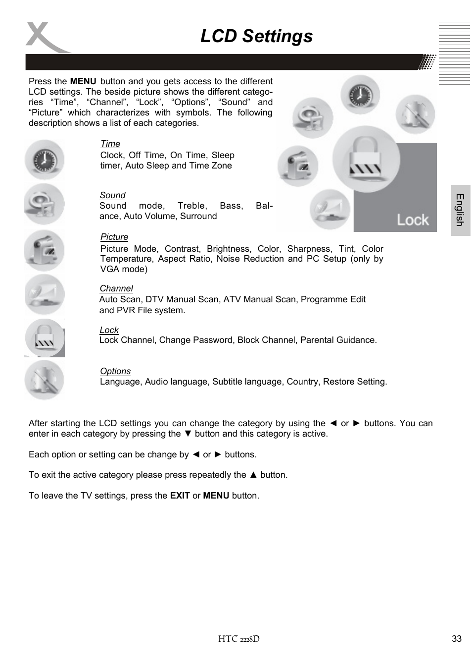 Lcd settings | Xoro HTC 2228D User Manual | Page 93 / 174