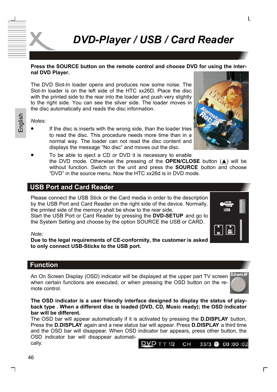 Dvd-player / usb / card reader | Xoro HTC 1926D User Manual | Page 108 / 304