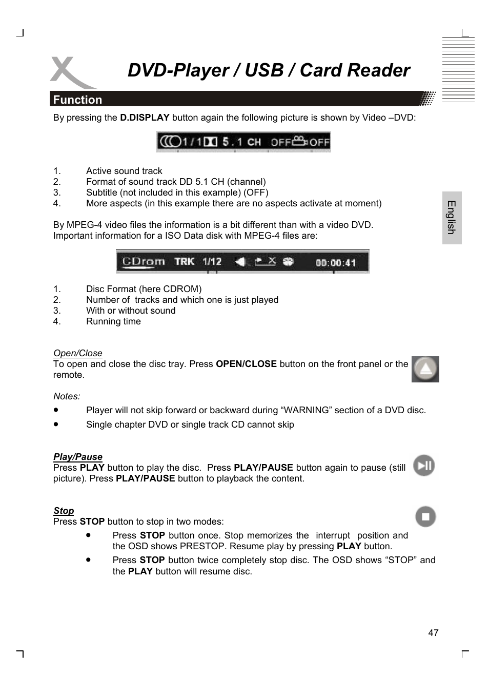 Dvd-player / usb / card reader | Xoro HTC 1926D User Manual | Page 109 / 304