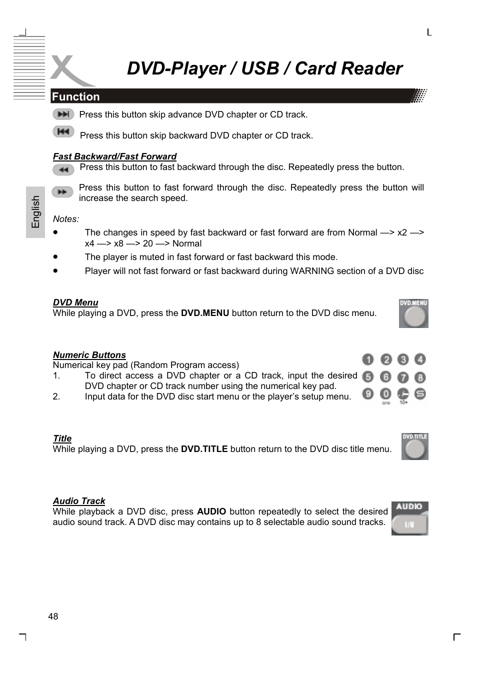 Dvd-player / usb / card reader | Xoro HTC 1926D User Manual | Page 110 / 304