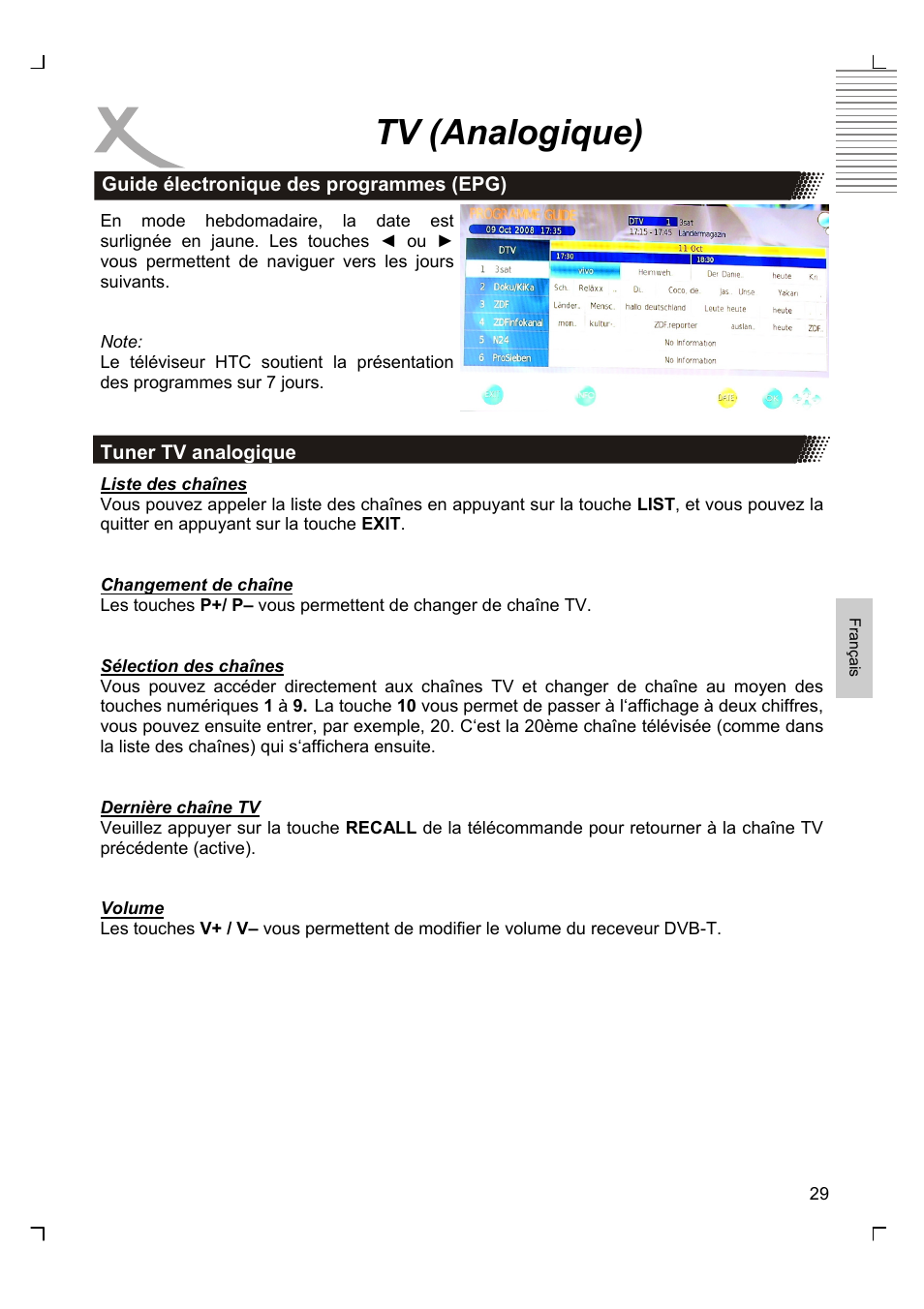 Tv (analogique) | Xoro HTC 1926D User Manual | Page 211 / 304