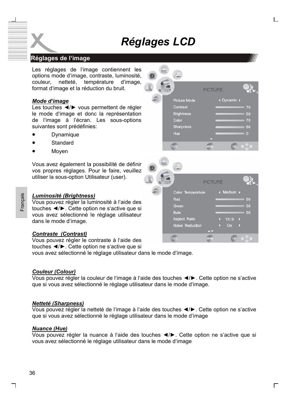 Réglages lcd | Xoro HTC 1926D User Manual | Page 218 / 304