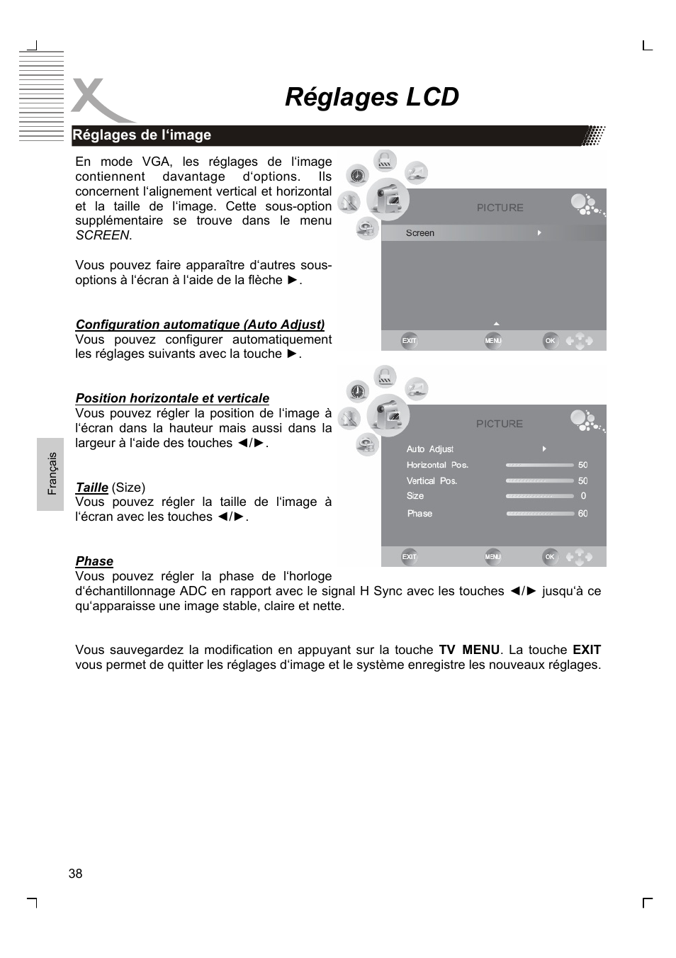 Réglages lcd | Xoro HTC 1926D User Manual | Page 220 / 304