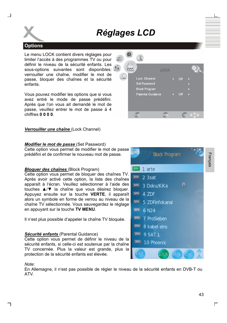 Réglages lcd | Xoro HTC 1926D User Manual | Page 225 / 304