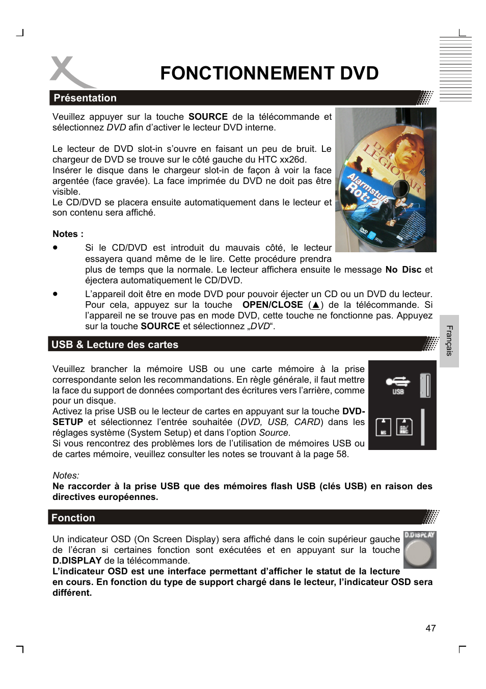 Fonctionnement dvd | Xoro HTC 1926D User Manual | Page 229 / 304