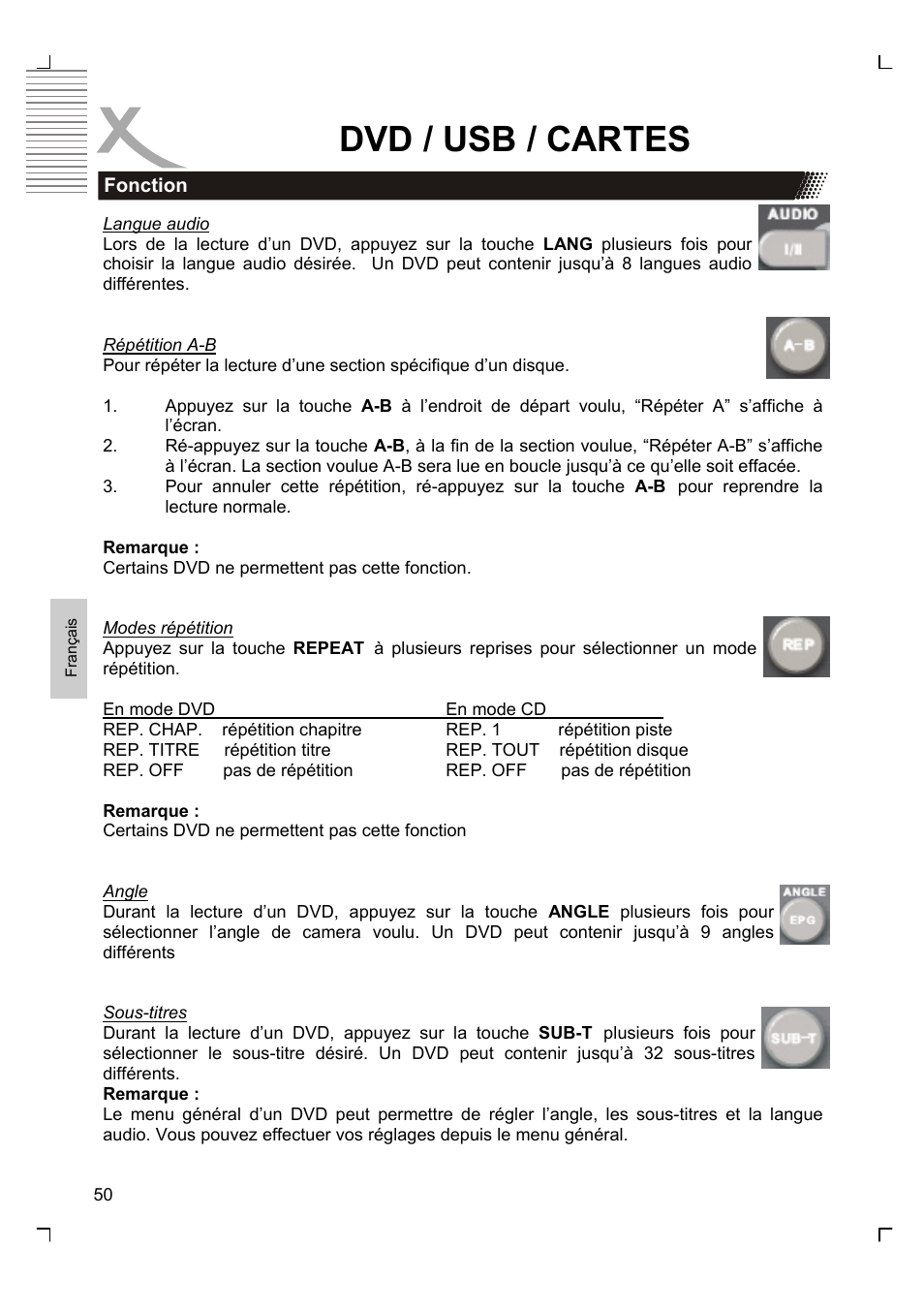 Dvd / usb / cartes | Xoro HTC 1926D User Manual | Page 232 / 304