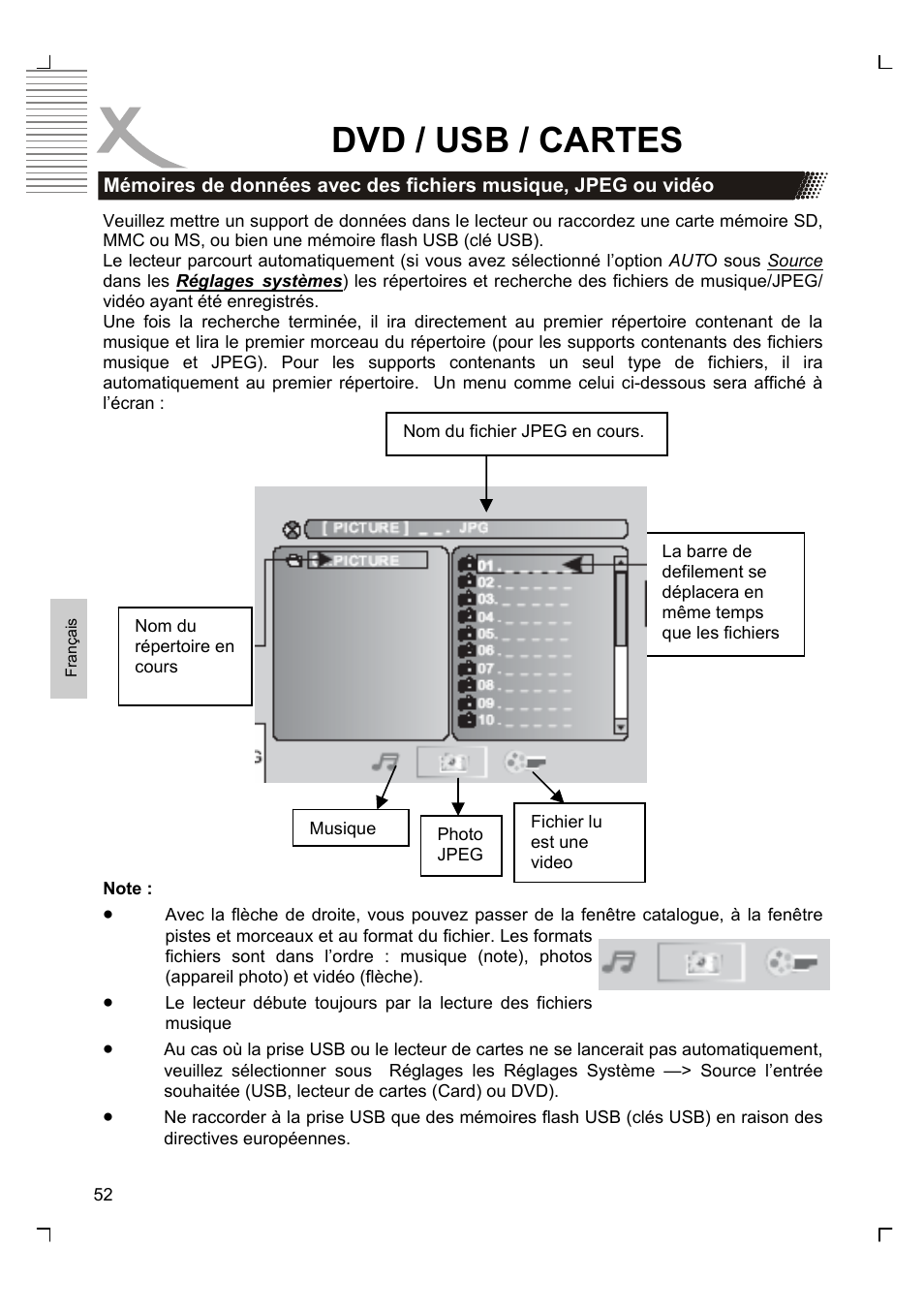 Dvd / usb / cartes | Xoro HTC 1926D User Manual | Page 234 / 304