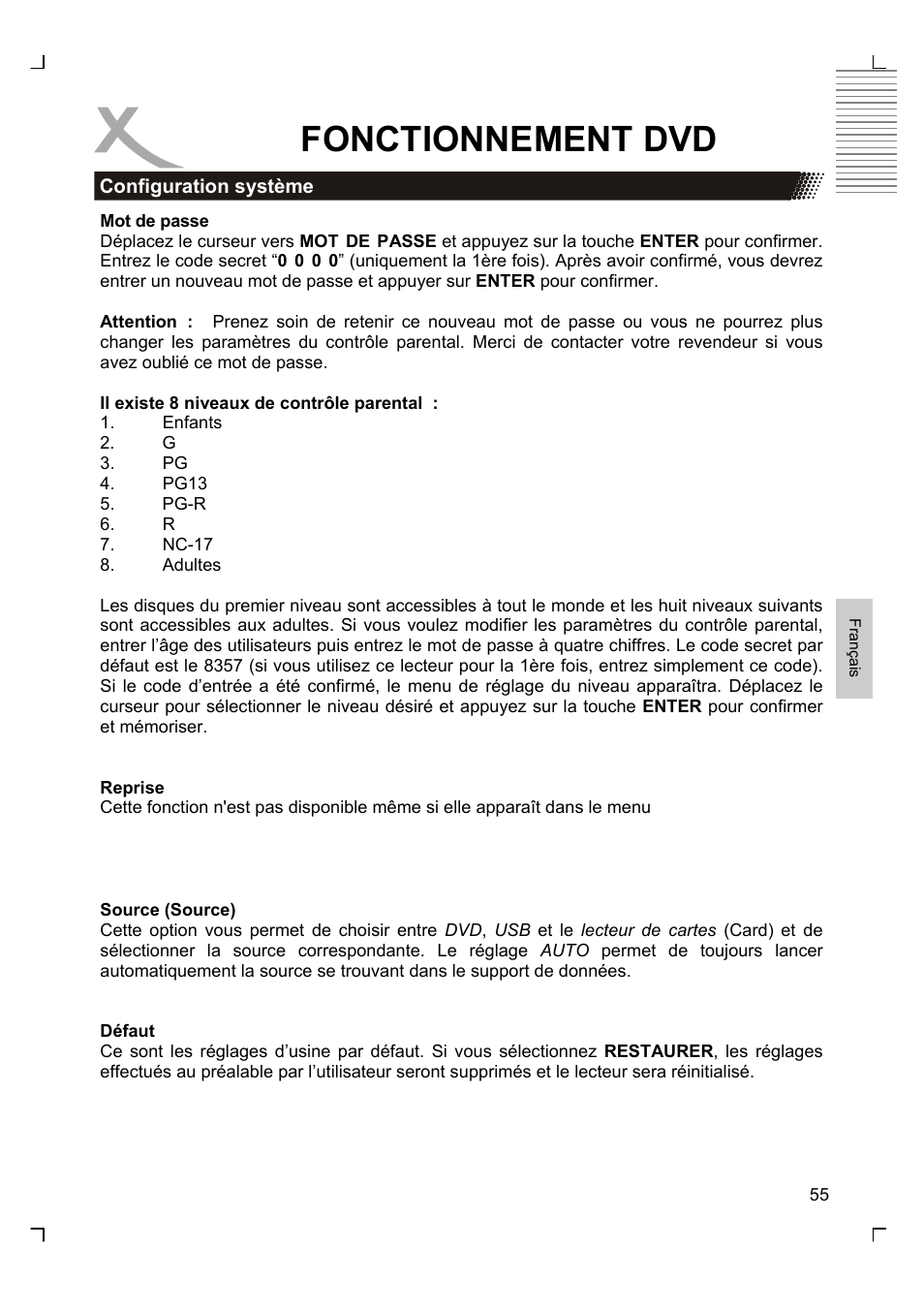 Fonctionnement dvd | Xoro HTC 1926D User Manual | Page 237 / 304