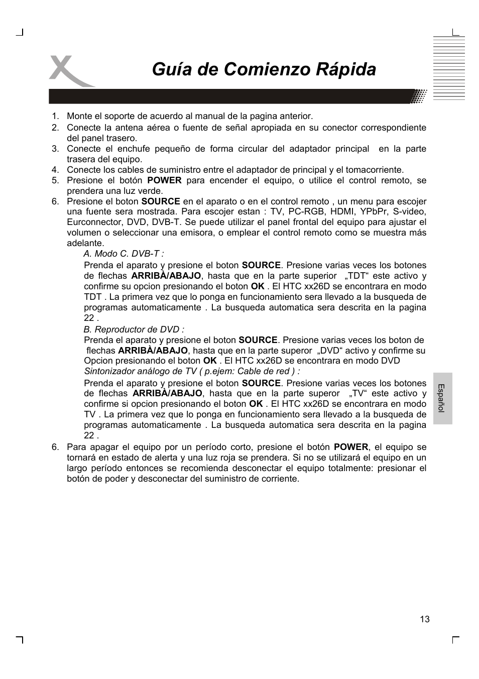 Guía de comienzo rápida | Xoro HTC 1926D User Manual | Page 255 / 304