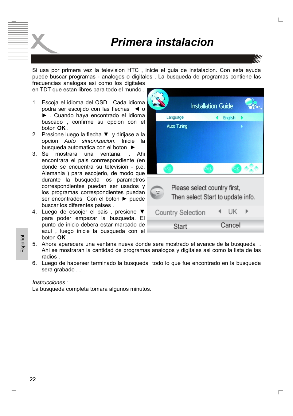 Primera instalacion | Xoro HTC 1926D User Manual | Page 264 / 304