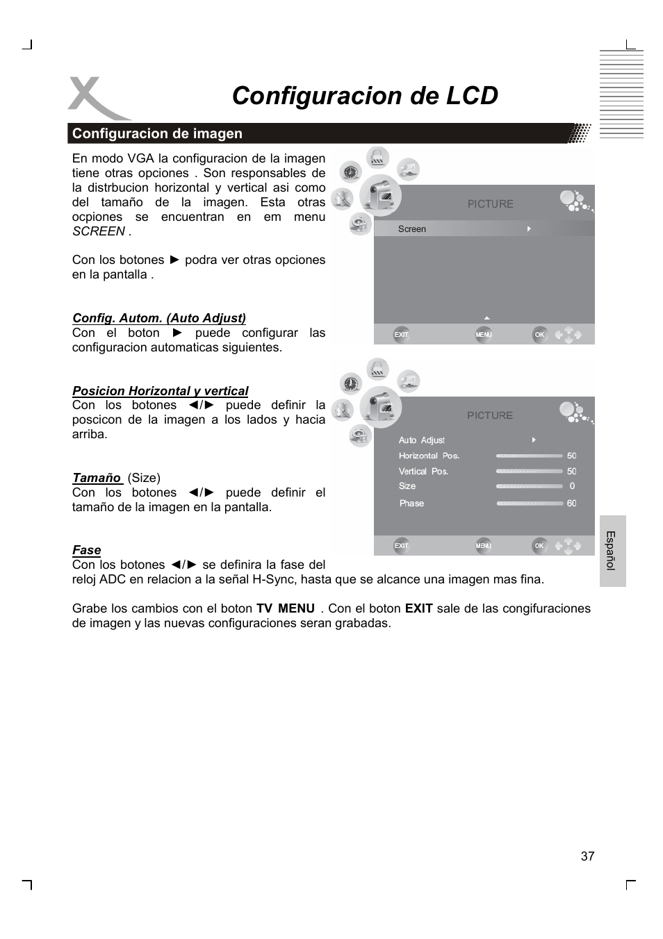 Configuracion de lcd | Xoro HTC 1926D User Manual | Page 279 / 304