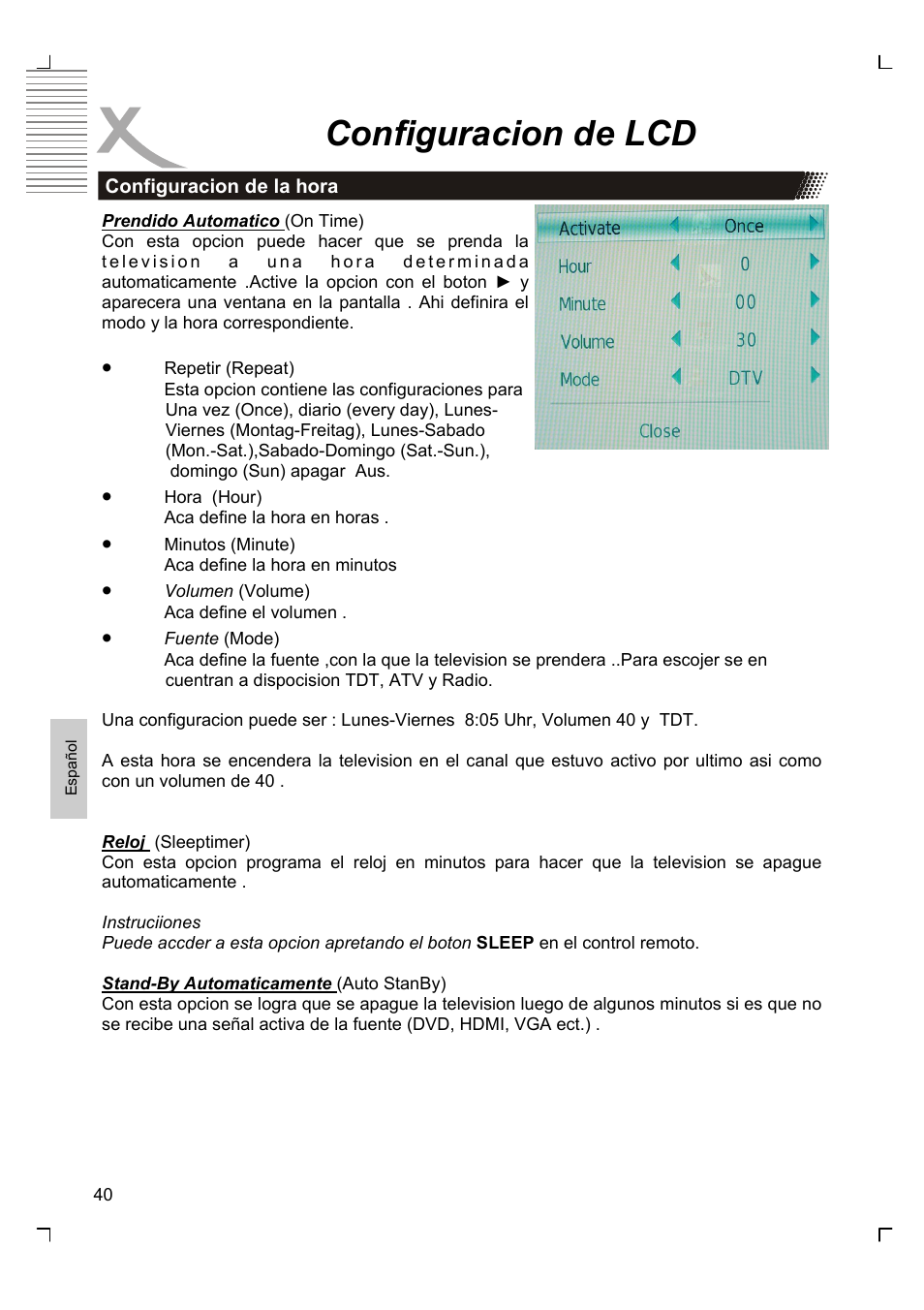 Configuracion de lcd | Xoro HTC 1926D User Manual | Page 282 / 304
