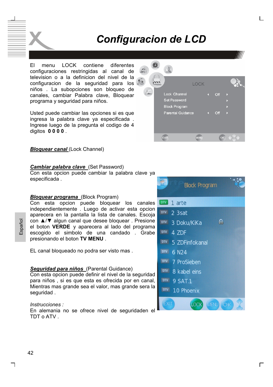 Configuracion de lcd | Xoro HTC 1926D User Manual | Page 284 / 304