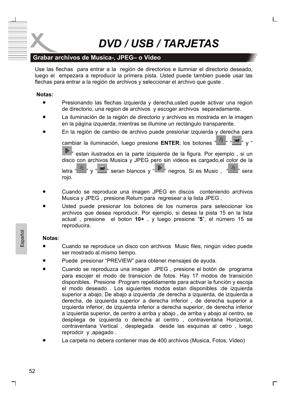 Dvd / usb / tarjetas | Xoro HTC 1926D User Manual | Page 294 / 304