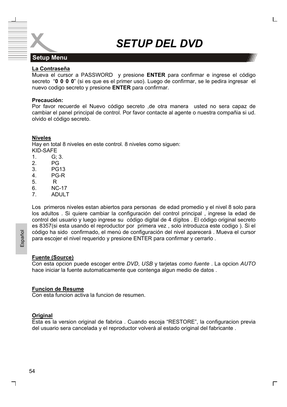 Setup del dvd | Xoro HTC 1926D User Manual | Page 296 / 304