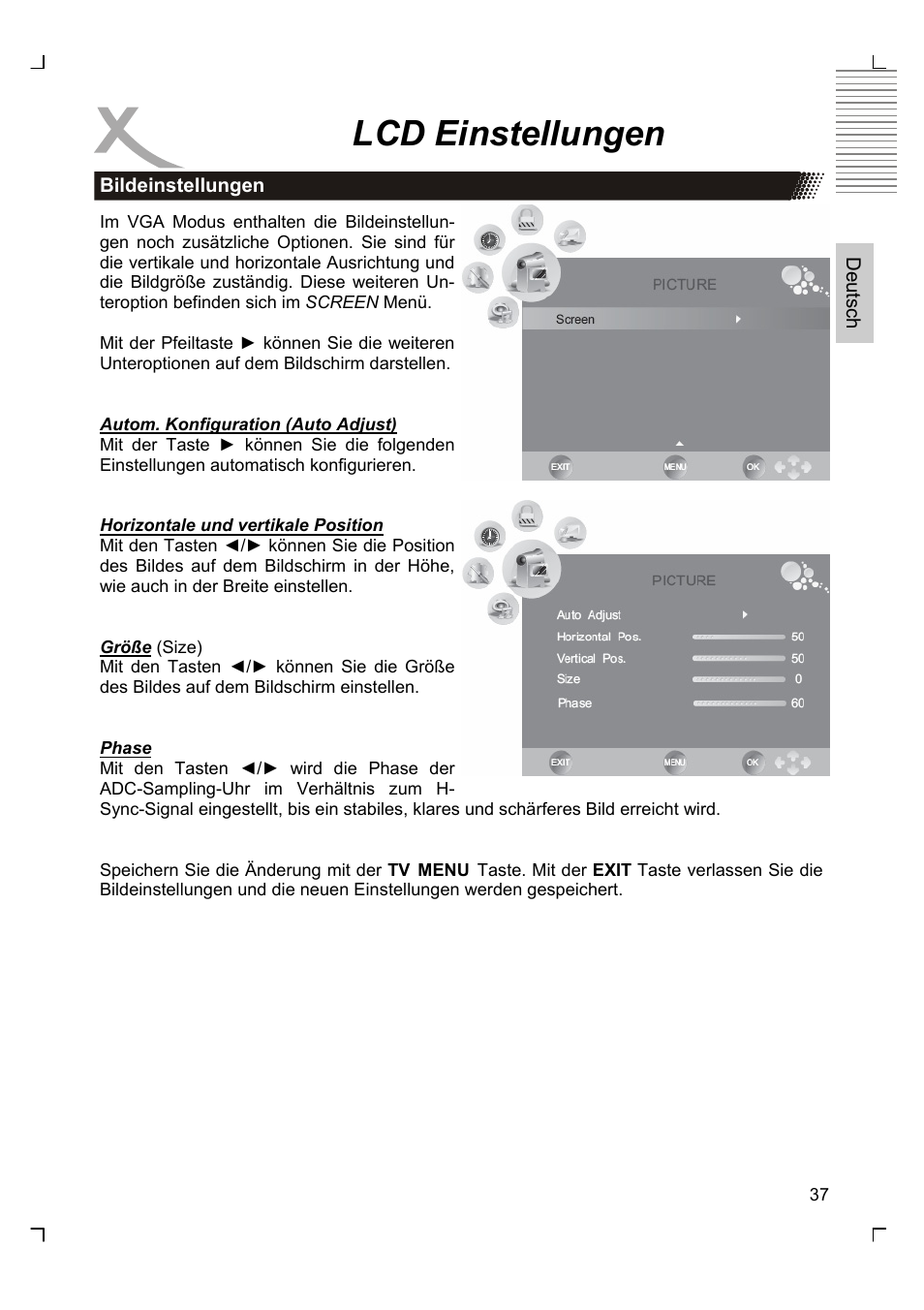 Lcd einstellungen | Xoro HTC 1926D User Manual | Page 37 / 304