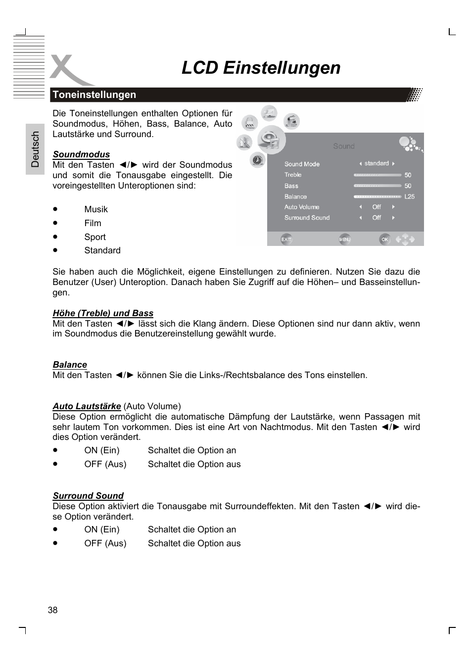 Lcd einstellungen | Xoro HTC 1926D User Manual | Page 38 / 304