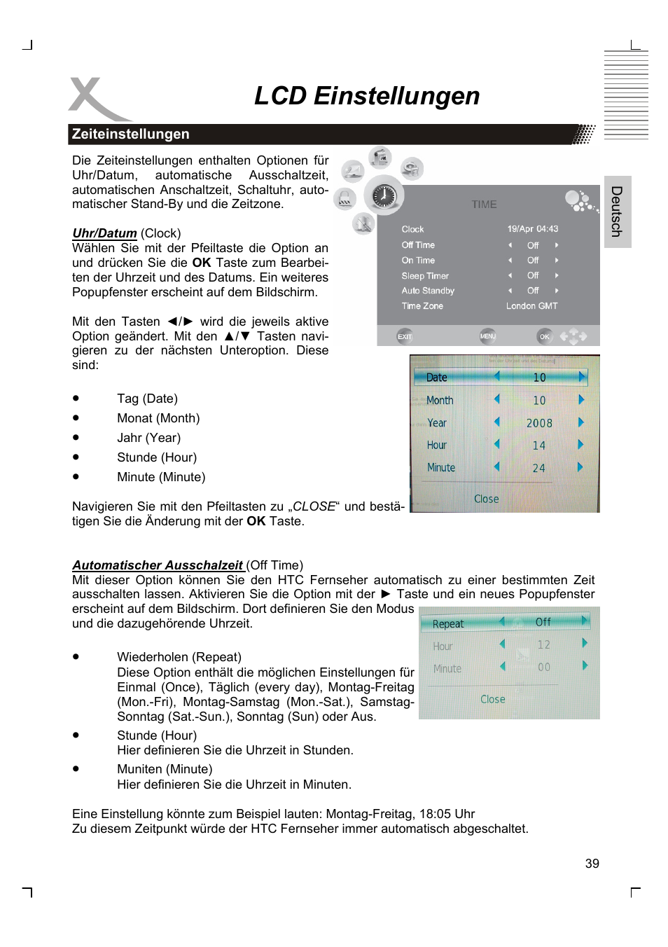 Lcd einstellungen | Xoro HTC 1926D User Manual | Page 39 / 304