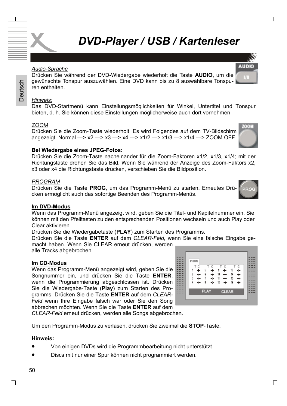 Dvd-player / usb / kartenleser | Xoro HTC 1926D User Manual | Page 50 / 304