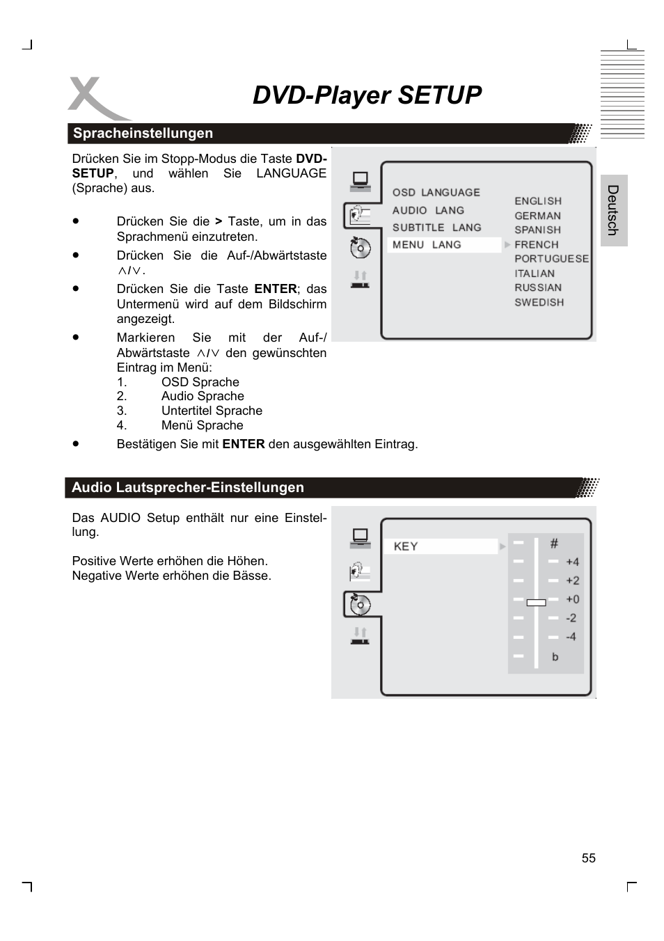 Dvd-player setup | Xoro HTC 1926D User Manual | Page 55 / 304
