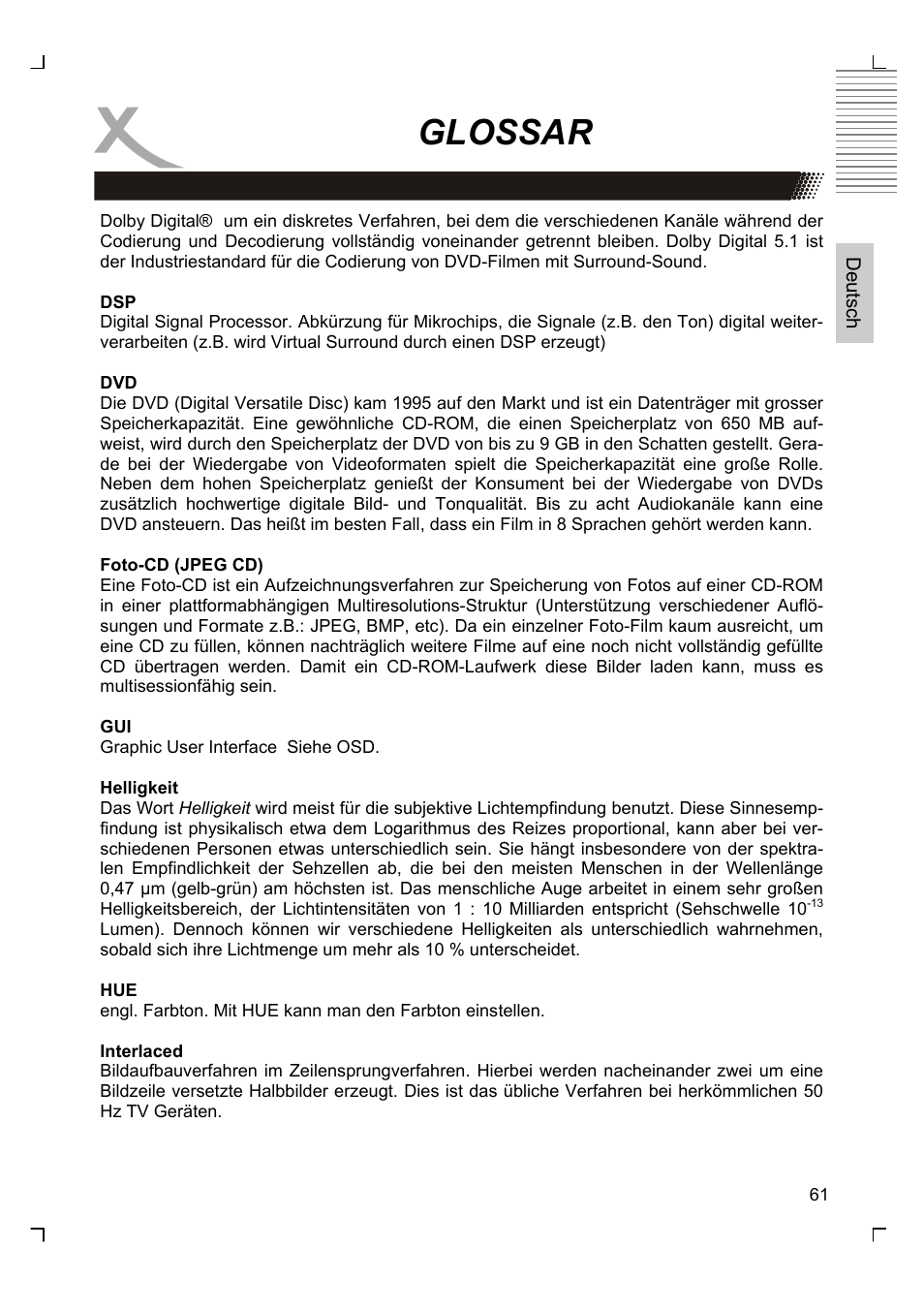 Glossar | Xoro HTC 1926D User Manual | Page 61 / 304