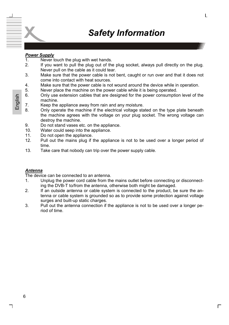 Safety information | Xoro HTC 1926D User Manual | Page 68 / 304