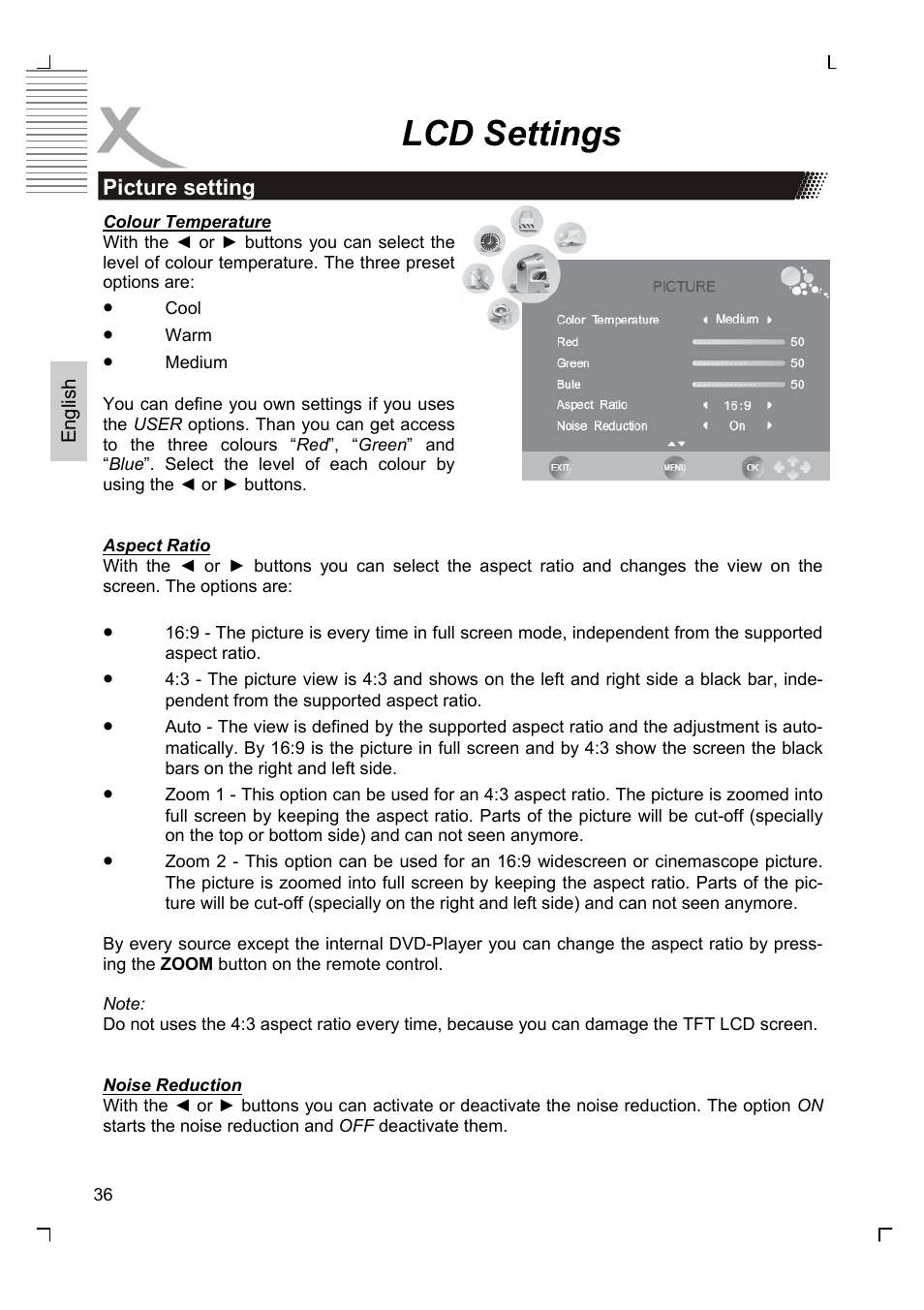 Lcd settings | Xoro HTC 1926D User Manual | Page 98 / 304