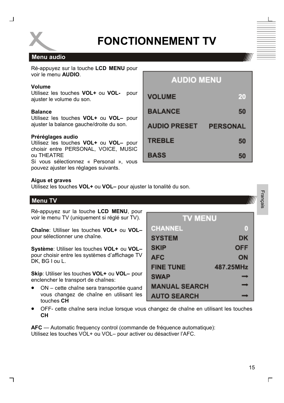 Fonctionnement tv | Xoro HTC 1525D User Manual | Page 143 / 213