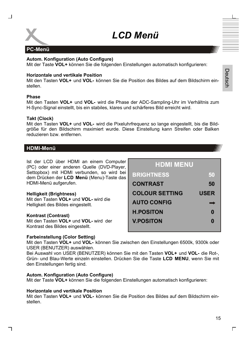 Lcd menü | Xoro HTC 1525D User Manual | Page 15 / 213
