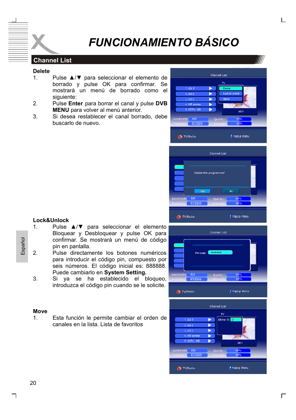 Funcionamiento básico | Xoro HTC 1525D User Manual | Page 190 / 213