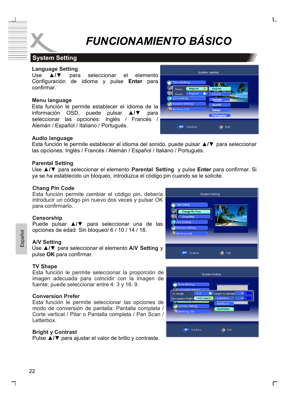 Funcionamiento básico | Xoro HTC 1525D User Manual | Page 192 / 213