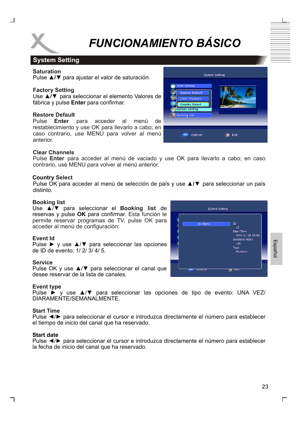 Funcionamiento básico | Xoro HTC 1525D User Manual | Page 193 / 213